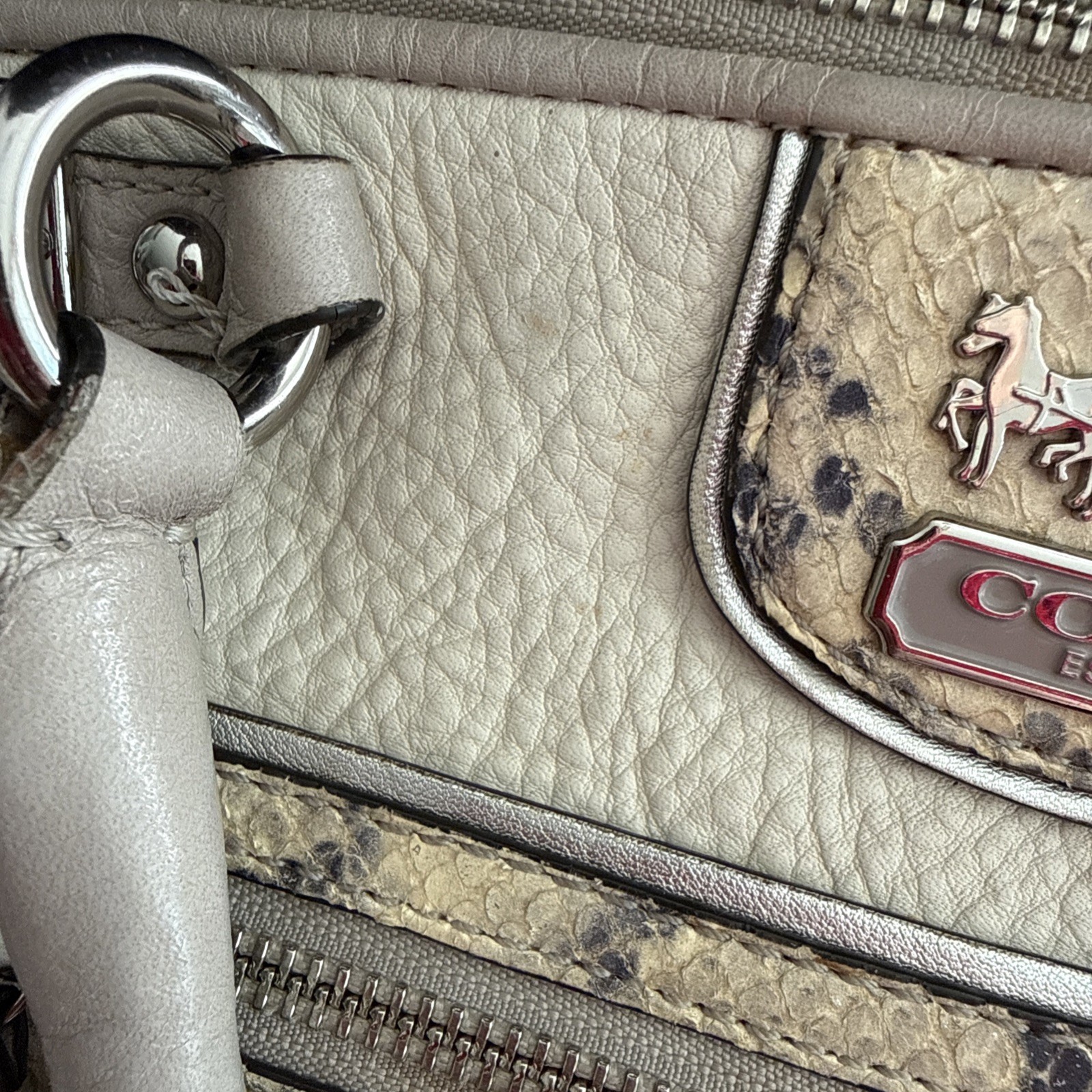 COACH Madison Embossed Python Leather Lindsay Sho… - image 19