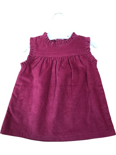 JOJO Maman Bebe Cord Baby Kleid 3 Monate ärmellos Knopfleiste hinten Rüschenbesatz