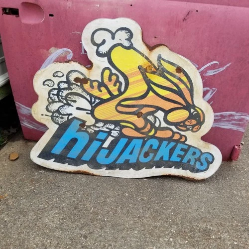 Vintage look Old Style Rusty Hijackers Sign hot rod garage art