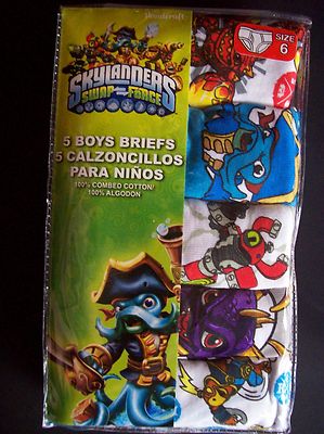 Skylanders Underwear Underpants Boys 5pk Briefs Sz 4 6 8 Swap Force NIP