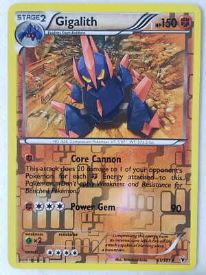 REVERSE HOLO Gigalith 61/101 NM - Noble Victories Pokemon Card $2 Combined  Ship