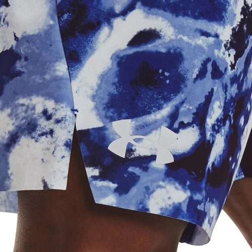 Under Armour (L) Men's Shorts Blue White Black Stretch Storm Loose -UA Reign New - Picture 11 of 15