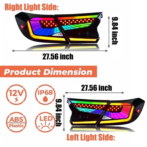 RGB Full Led Tail Lights Kit For Honda Accord 10th Gen 2018-2022 3 Year Warranty - Foto 16 di 18