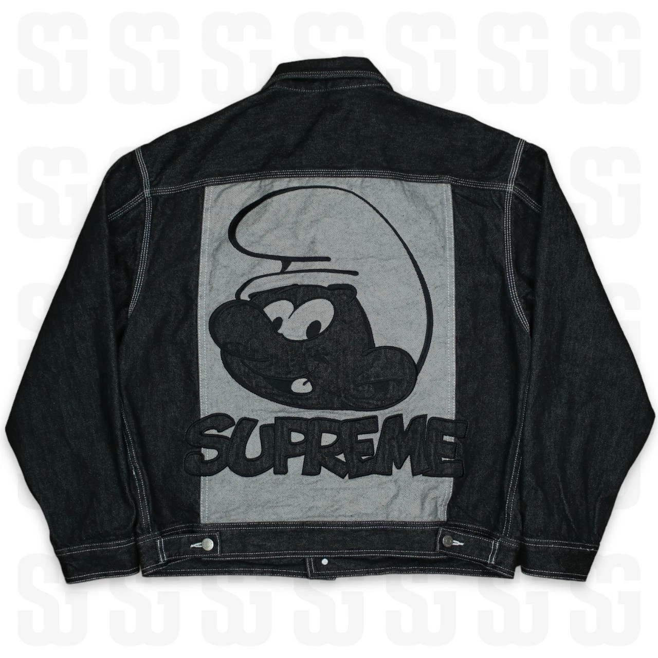 Veste camionneur en jean Supreme Schtroumpfs taille M noir