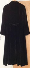 Per Una Black Velvet Silk Riding Coat Maxi Long Size 16 Stunning Lined Pockets
