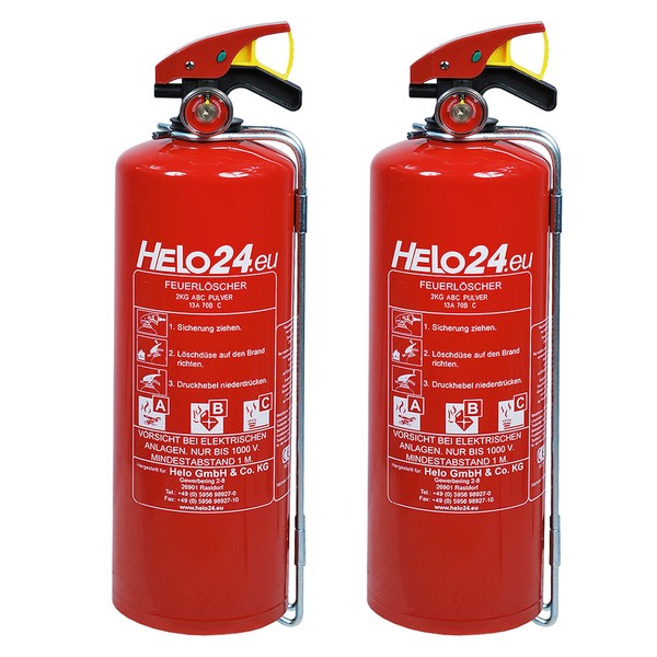 FeuerlöScher 2Kg PulverlöScher Abc Pulver Halterung Manometer 4LE D2 2X-image