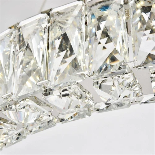 Elegant Lighting Monroe 23.6" Round Royal Cut Crystal LED Chandelier in Chrome - Picture 6 of 8