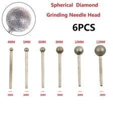 Diamond Round Ball Burr Drill Bit Tools 4/5/6/8/10/12mm 6 Piece 6pcs Engraving