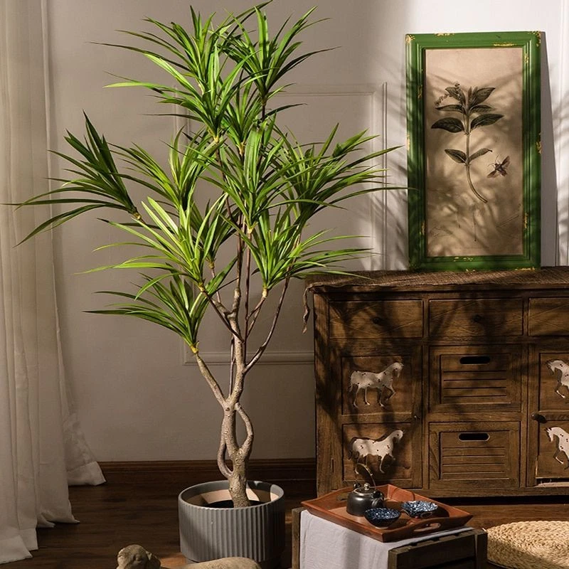 Artificial Tree Fake Palm Plant Big Tropical Agave Potted Home