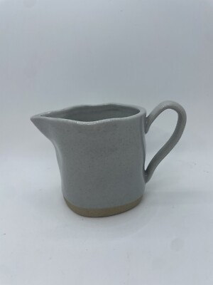 Natural Elements Pottery Creamer Pitcher. 3.25  Tall, Grey Rustic Color. Used