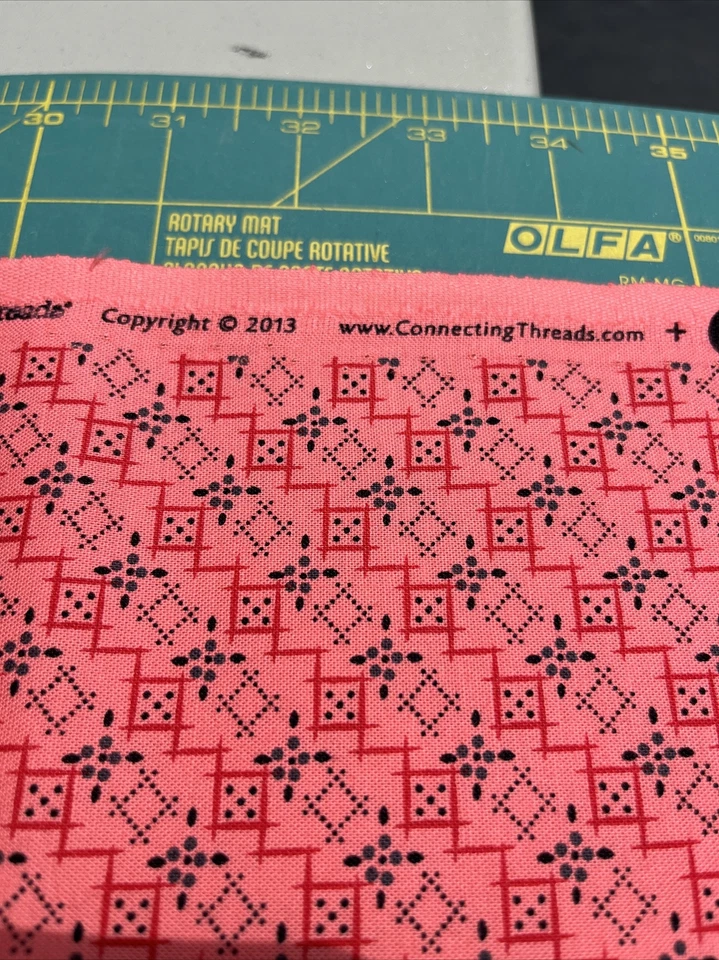 1yd x 43" 100% cotton Nana’s Party by Mama’s Cottons For Connecting Threads Pink - Image 4 of 4