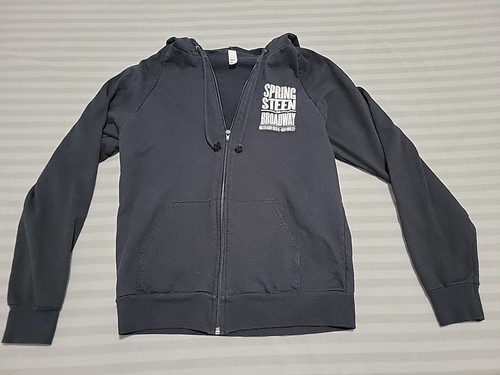 Bruce SPRINGSTEEN ON BROADWAY Women’s Medium Full Zip Hoodie Black Embroidered