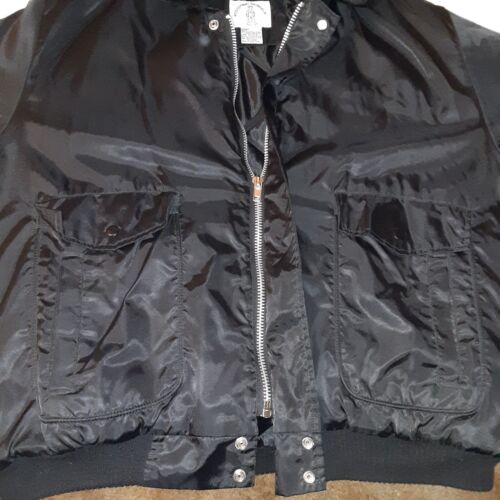 VTG Middlesex Naval Uniform Co Inc Men’s Black Faux Fur Collar BOMBER Jacket 2X - Picture 9 of 14
