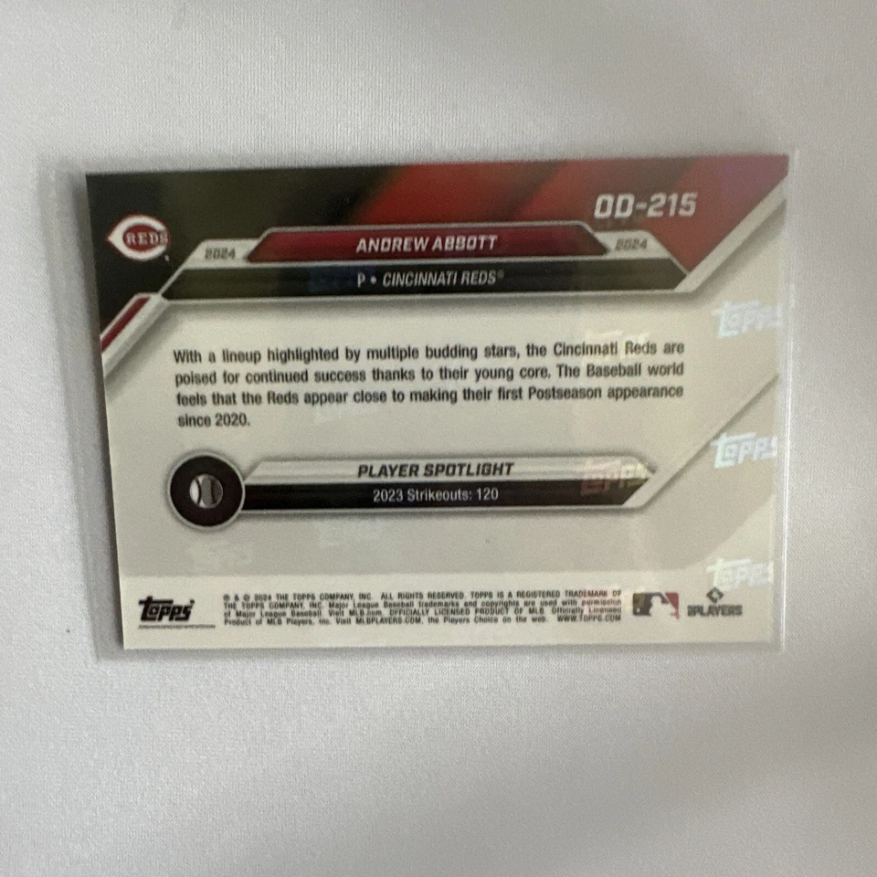 Andrew Abbott 2024 Topps Now Road To Opening Day RC #OD-215 BLUE #48/49🔥REDS! - Image 2 of 2