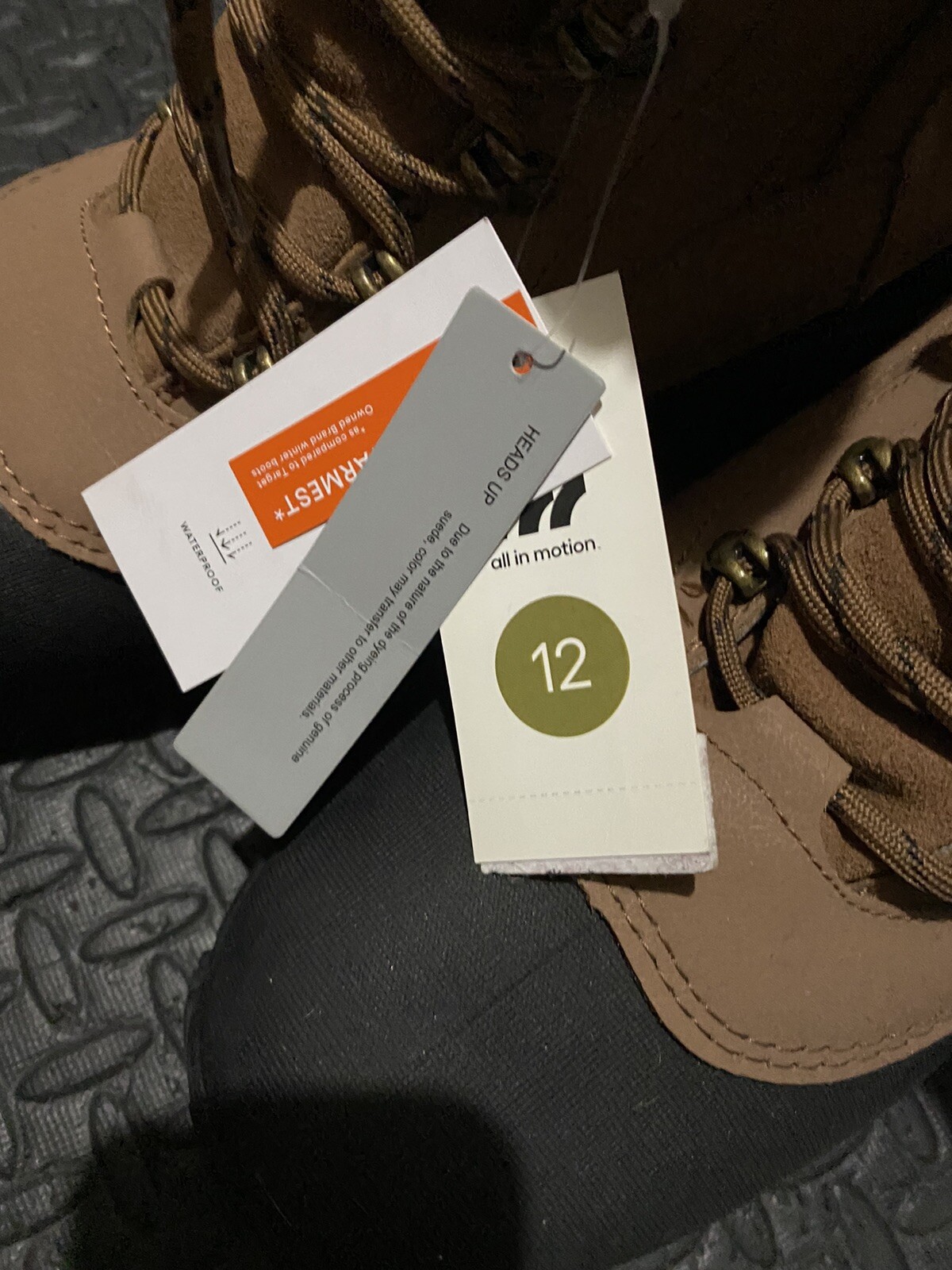 All in Motion Men's Rowan Waterproof Winter Boots Size 12 Lace Up