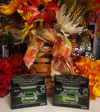 2 Pack Schick Xtreme 5 Pivot Ball Men's 5 Blade Razor 🟢 Refill 8 Cartridges