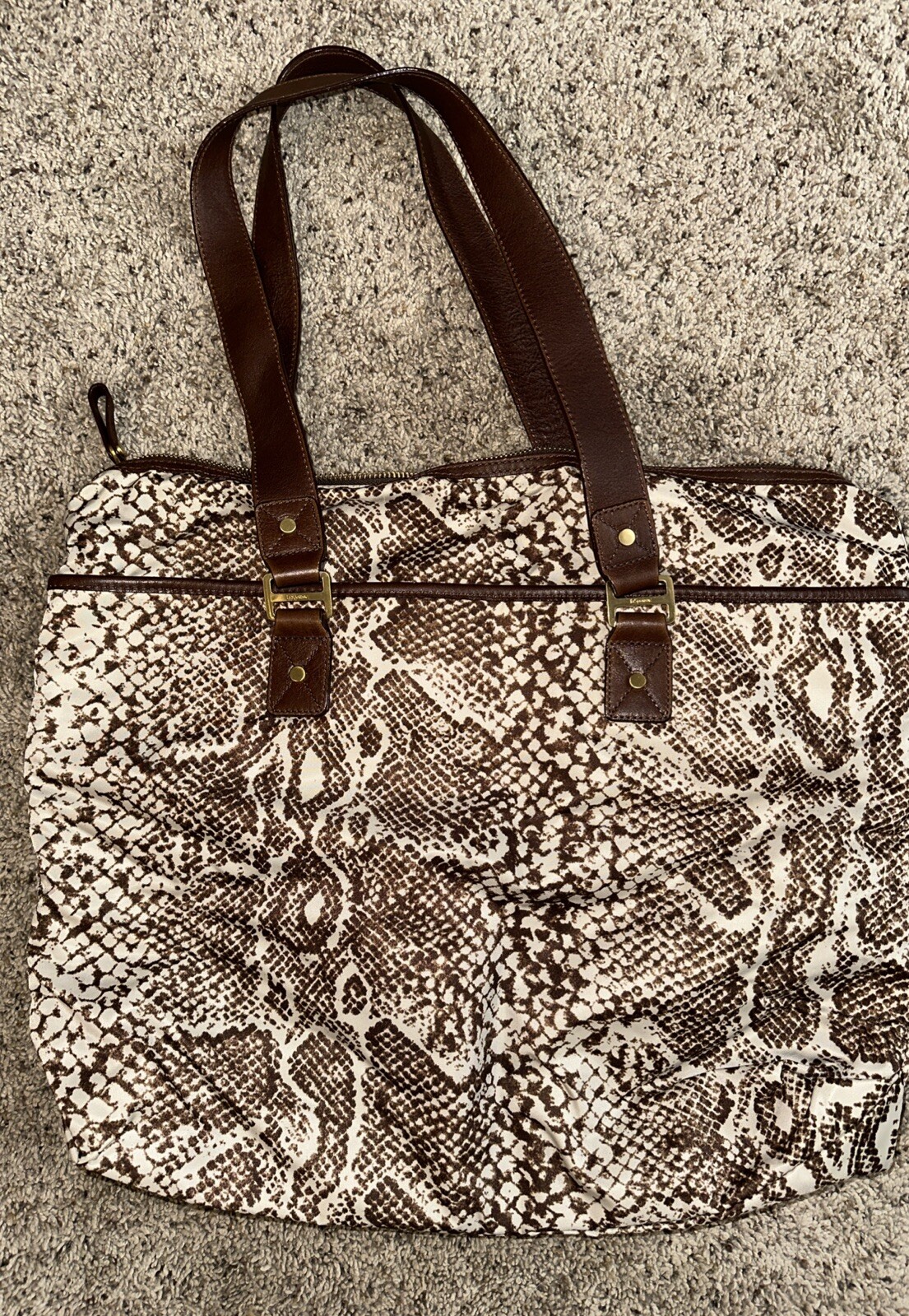 LeSportSac Python Print Leather Large Tote Bag Tr… - image 4