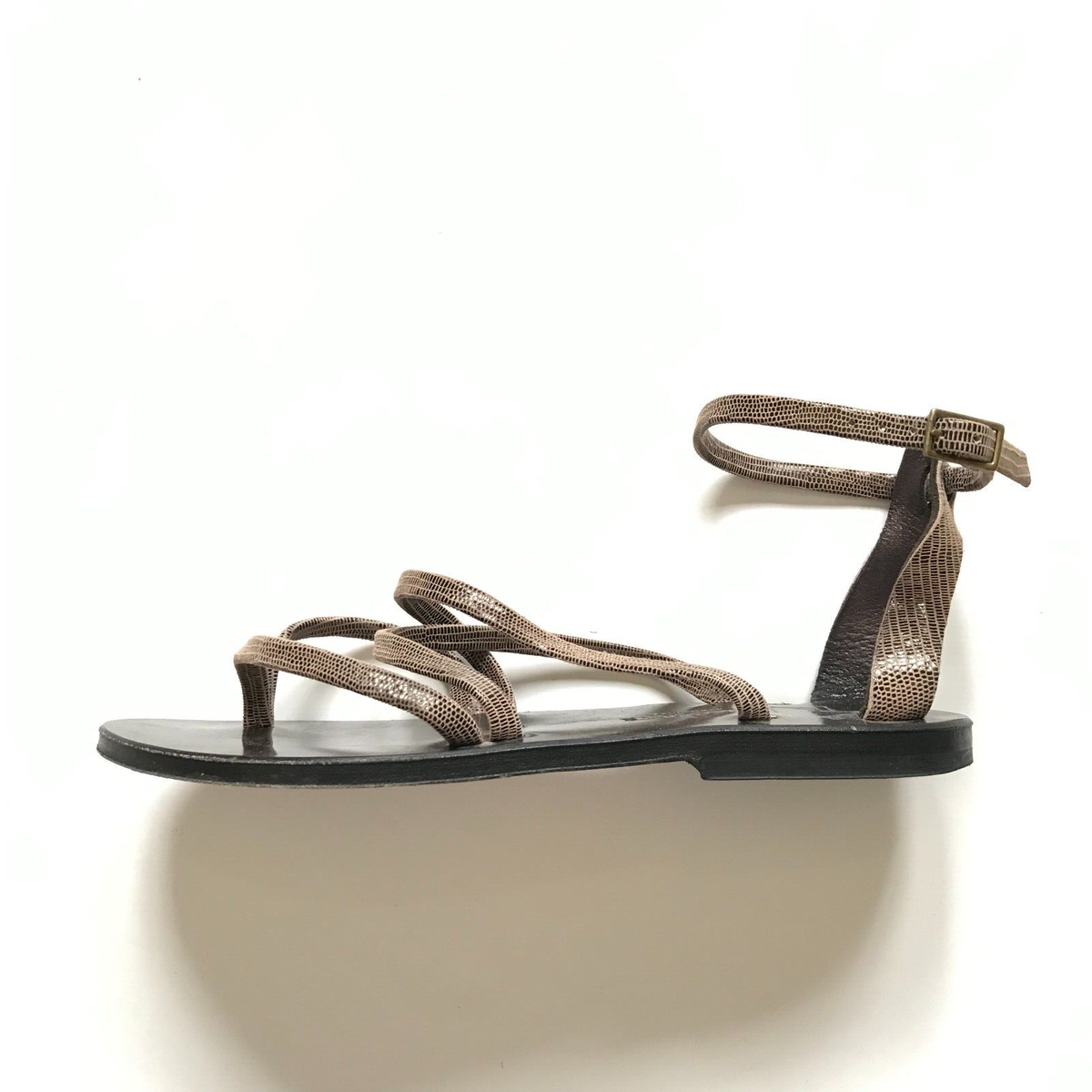 K Jacques St Tropez Epicure Sandals Flat Womens 37 Brown Leather