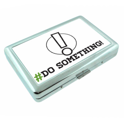 Hashtags D2 Silver Metal Cigarette Case RFID Protection Wallet