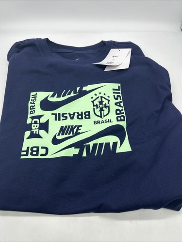 Nike Brazil World Cup 2022 Soccer Original T-Shirt Mens Size XL Blue DX4172-498