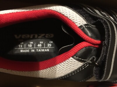 Chaussures de cyclisme Venzo MX noir/rouge/gris 3 bretelles homme 8,5