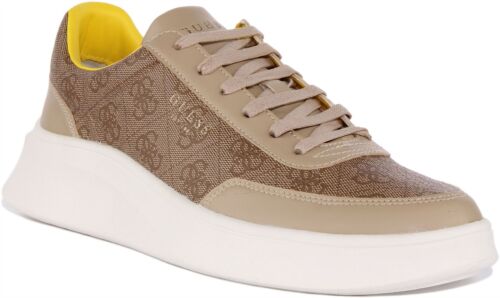 Guess Dolo Fm7Dolele12 Men Thick Sole Casual Trainer In Beige Size UK 7 - 12 - Picture 1 of 12