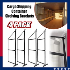 4PCS Cargo Shipping Container Shelving Shelf Brackets Powder Coated Universal