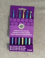 Loops  Threads Anodized Aluminum Crochet Hooks Set/ E F G H I J 154168
