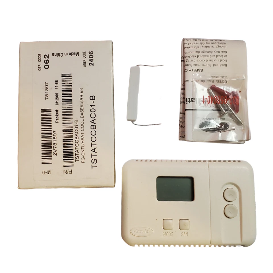 Brandneu Carrier TSTATCCBAC01-B nicht programmierbarer digitaler Thermostat Wärme/Kühlung - Bild 3 von 4