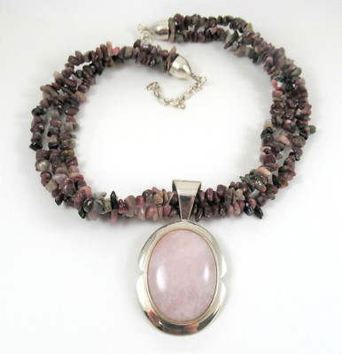 .925 Sterling Silber Halskette Rosenquarz Collier Desert Rose Trading Jay King