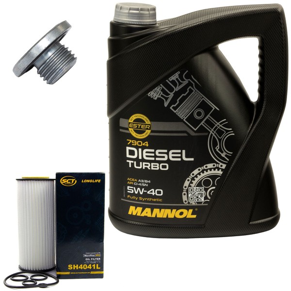 MotoröL Set 5W40 5 Liter + ÖLfilter SH 4041 L + Schraube FüR BMW 3Er E46 X3 E83-image