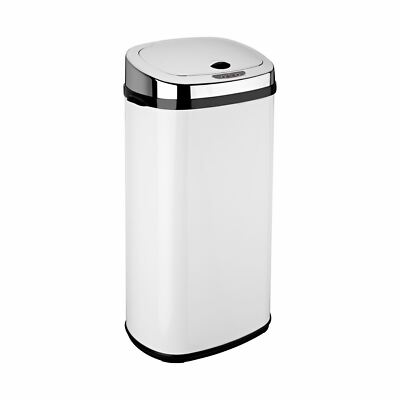 42L Küche Sensor Eimer Automatik Abfalleimer Home Office Chrom Deckel Weiß Eimer
