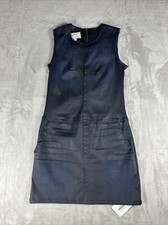 Current Elliott Dress Size 0 Blue Black The Shift Distressed Denim Y2K Retro