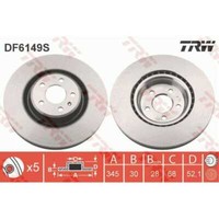 TRW 2X Bremsscheibe Vorne 345 BelüFtet FüR Audi A6 Avant 4G5 C7 4GD