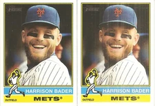 2 CARD 2025 TOPPS HERITAGE HARRISON BADER BASEBALL CARD LOT #189