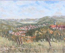 Waldfischbach Palatinate General View Painting Signed And 1979 Dated Waldfischbach Palatinate General View Painting Signed And 1979 Dated