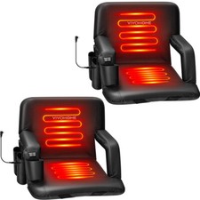 Set of 2 24.5'' Heated Stadium Seat Bleacher Chair w/ Fast Charging Type C Port