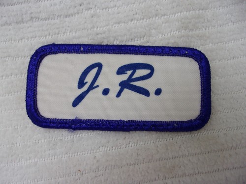J.R.  USED SILK SCREEN VINTAGE SEW ON NAME PATCH TAGS ASSORTED COLORS 
