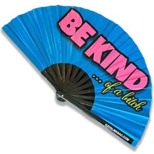 Gay Pride Folding Hand Fans, Funny Large 13" Bamboo Fan with UV Reactive Ink,