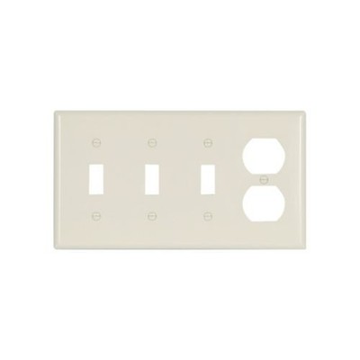 Eaton Wiring Devices 2174LA-BOX - Wallplate 4G 3Tog/Dup Thermoset Std LA - 1EA