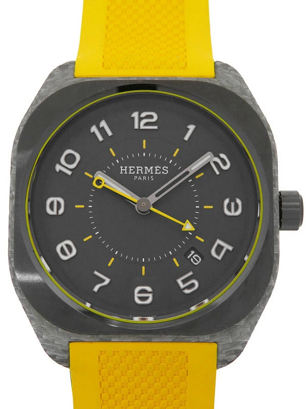 HERMES Hermes H08 SP1.746 Black Wrist Size 19.5cm Men's Used Watch