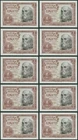 Spain: 10x Consecutive 1 Peseta 1953 (P#144a.2, 1 letter, 7 digits serial) - UNC