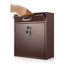 Locking Mailbox with Key for Outdoor Large Wall Mount Box with Lock Security ...