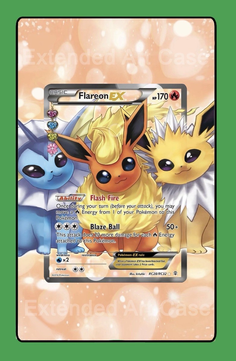 Flareon EX RC28-32 Generations Radiant Collection Pokemon Extended Artwork  Case