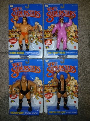 WWE LJN Superstars Blue Card Wave 2 COMPLETE SET Of 4 Action Figures NEW