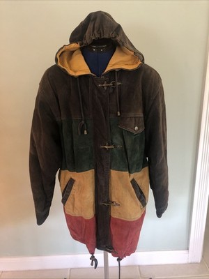 Vintage Global Identity Outerwear G-III Colorblock Leather Jacket Bomber Mens M