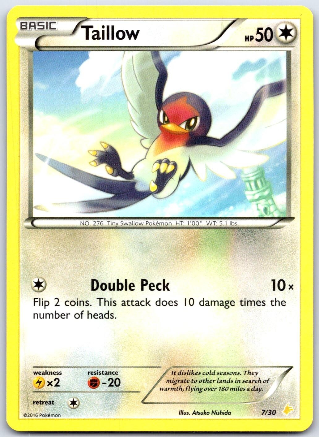 Taillow 7/30 Common XY Trainer Kit: Pikachu Libre & Suicune Pokemon