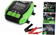 1000W Power Inverter 2000W Peak w/DC 12V to 3X 120V AC, 2X 2.4Amp USB,