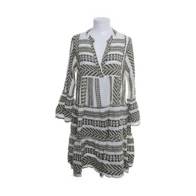 Devotion Twins, Kleid, Größe: M, Beige/Grün, Baumwolle, Chevron, Damen #HF3