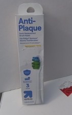 Up  Up Anti-Plaque Pro Sonic Brush Heads 3 Pack Medium Bristles Full Size